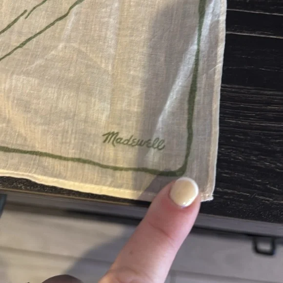 MADEWELL- Square Scarf with Green Print - Picture 2 of 4